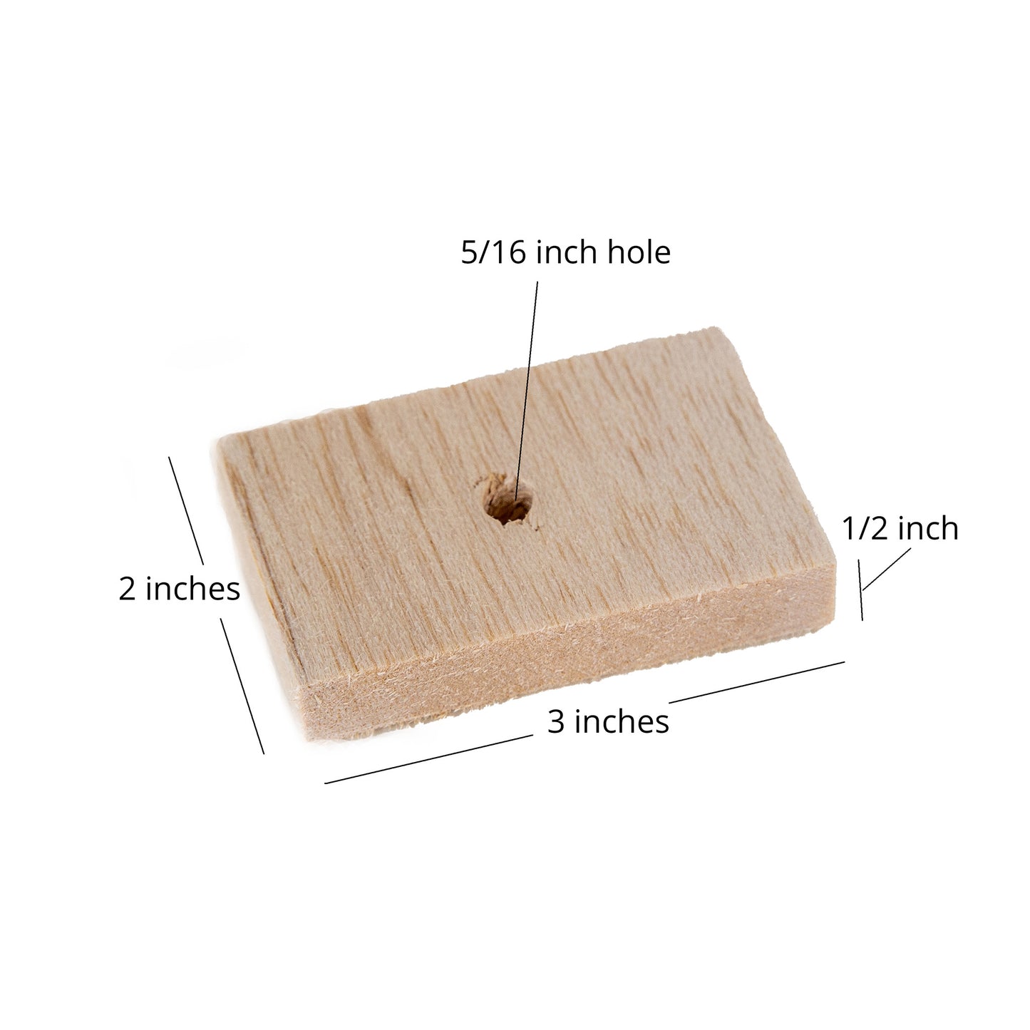 Balsa Blocks - 3" x 2" x 1/2" - Bird Toy Part