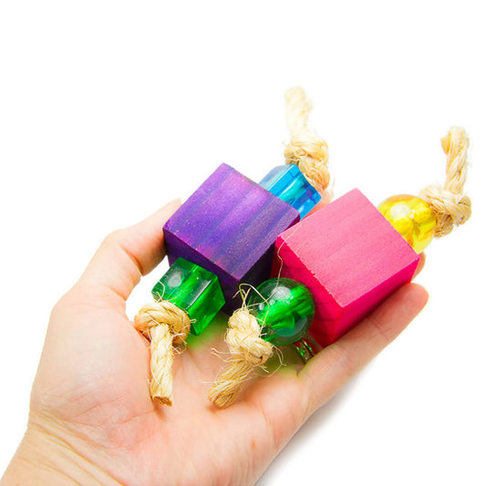 Crystal - Set of 2 Foot Toys - Bird Toys for Large Parrots