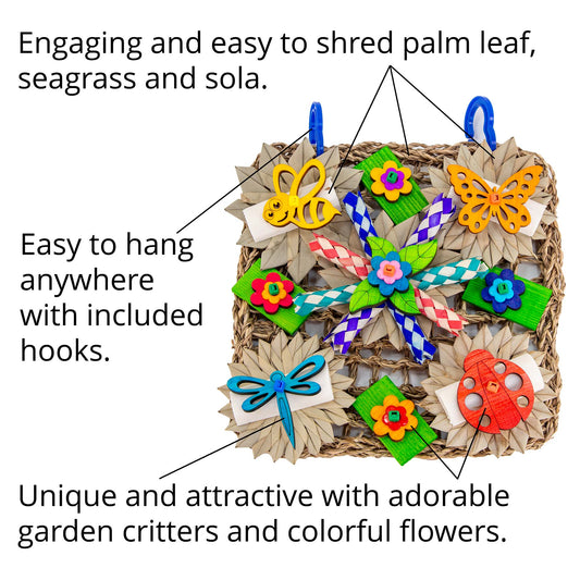 XL Garden Critters Activity Mat - Bird Toy for Birds of All Sizes