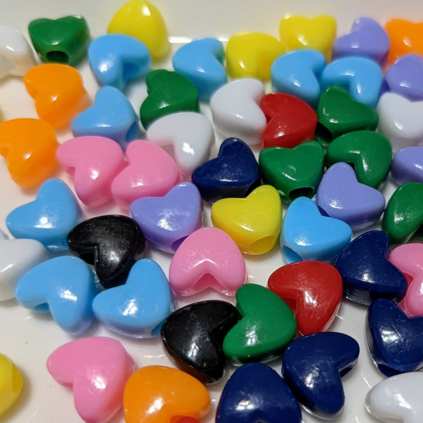 200 Heart Shaped Pony Beads - 12 mm x 10 mm - Bird Toy Parts