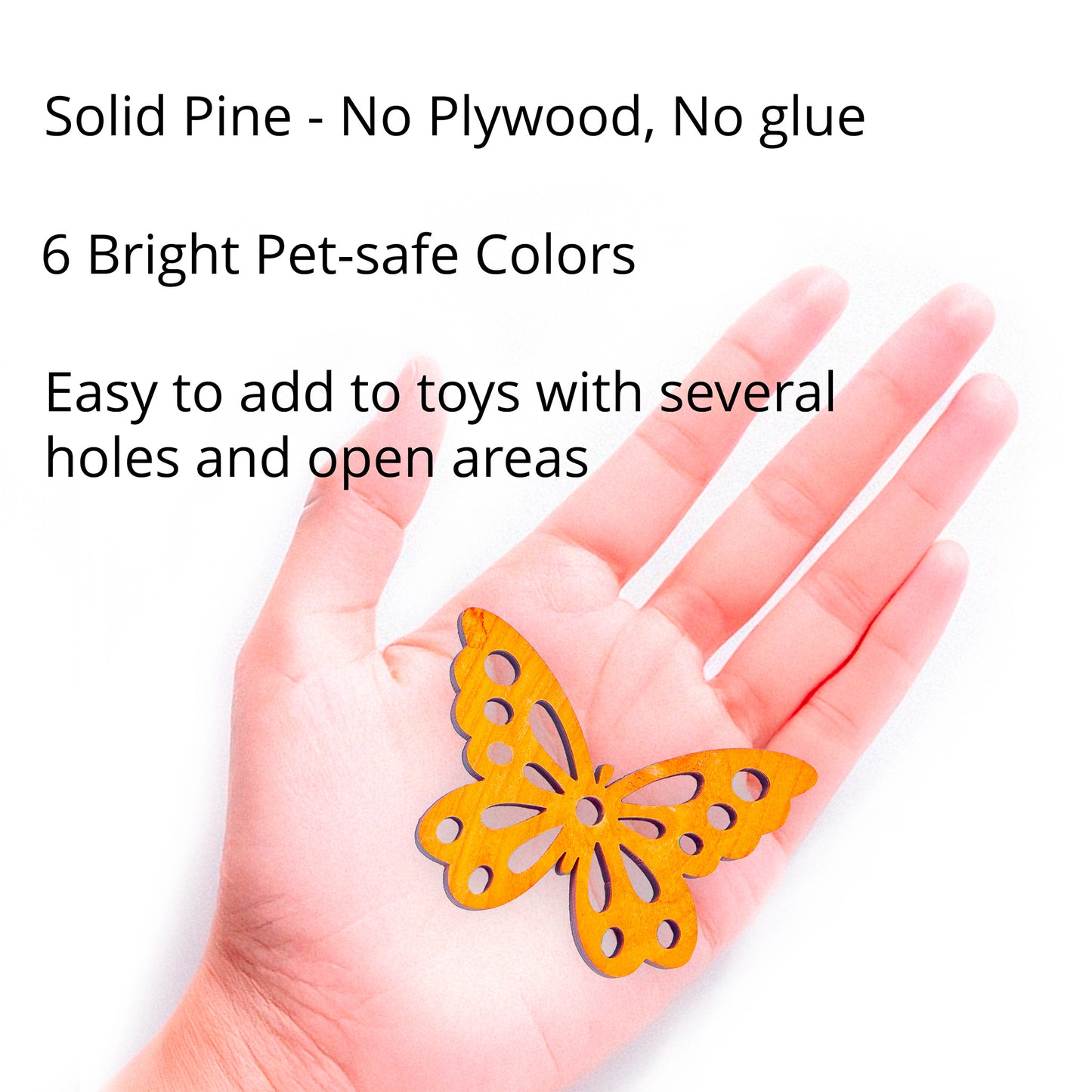Colorful Pine Wood Butterflies - Bird Toy Parts