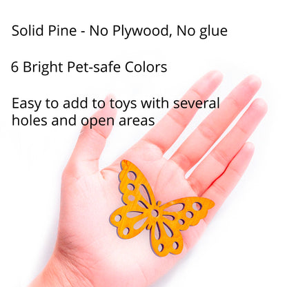 Colorful Pine Wood Butterflies - Bird Toy Parts