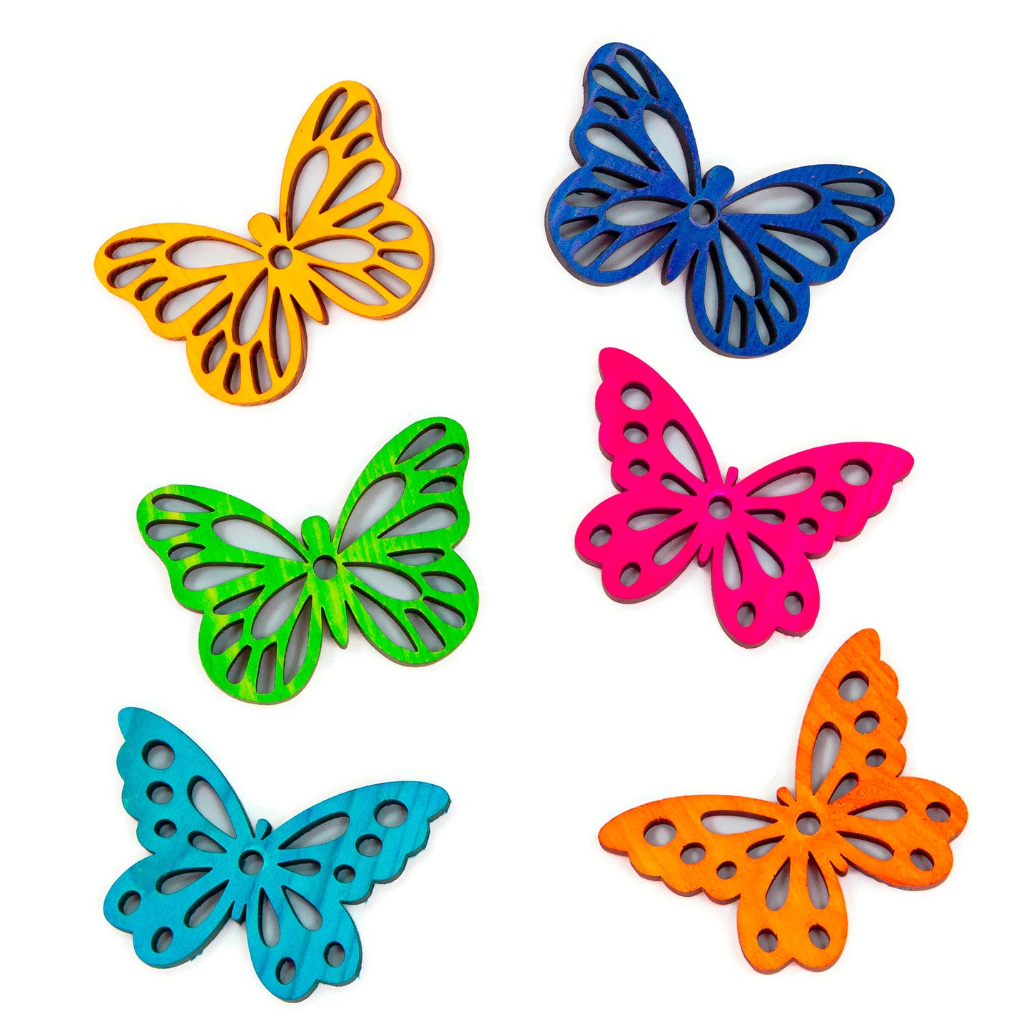 Colorful Pine Wood Butterflies - Bird Toy Parts