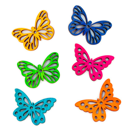 Colorful Pine Wood Butterflies - Bird Toy Parts