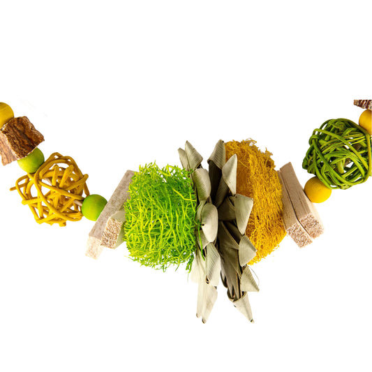 Bunny Rabbit Garland Toy - Natural Chew Toy for Small Animals