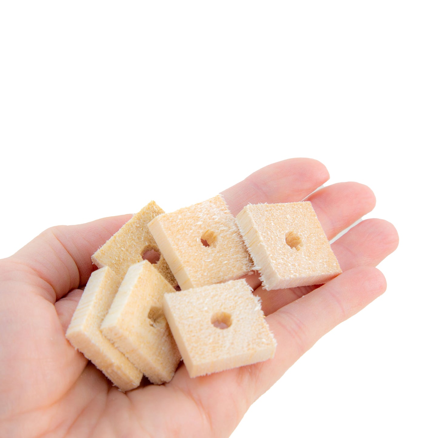 Balsa Chippers (1" x 1" x 1/4") - Bird Toy Part
