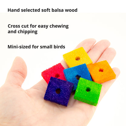 Balsa Chippers (1" x 1" x 1/4") - Bird Toy Part