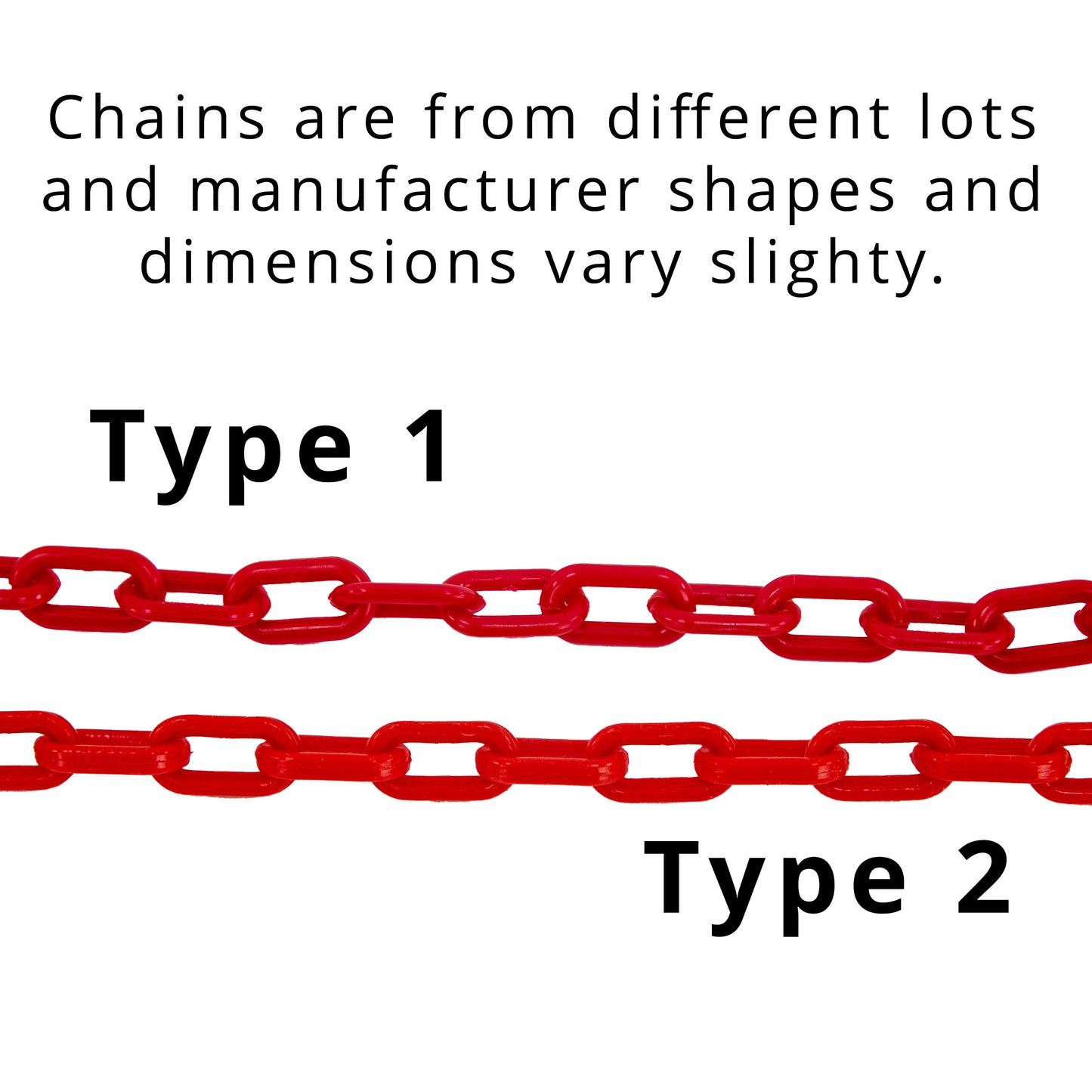 3 mm Plastic Chain by the foot, 3/4" links