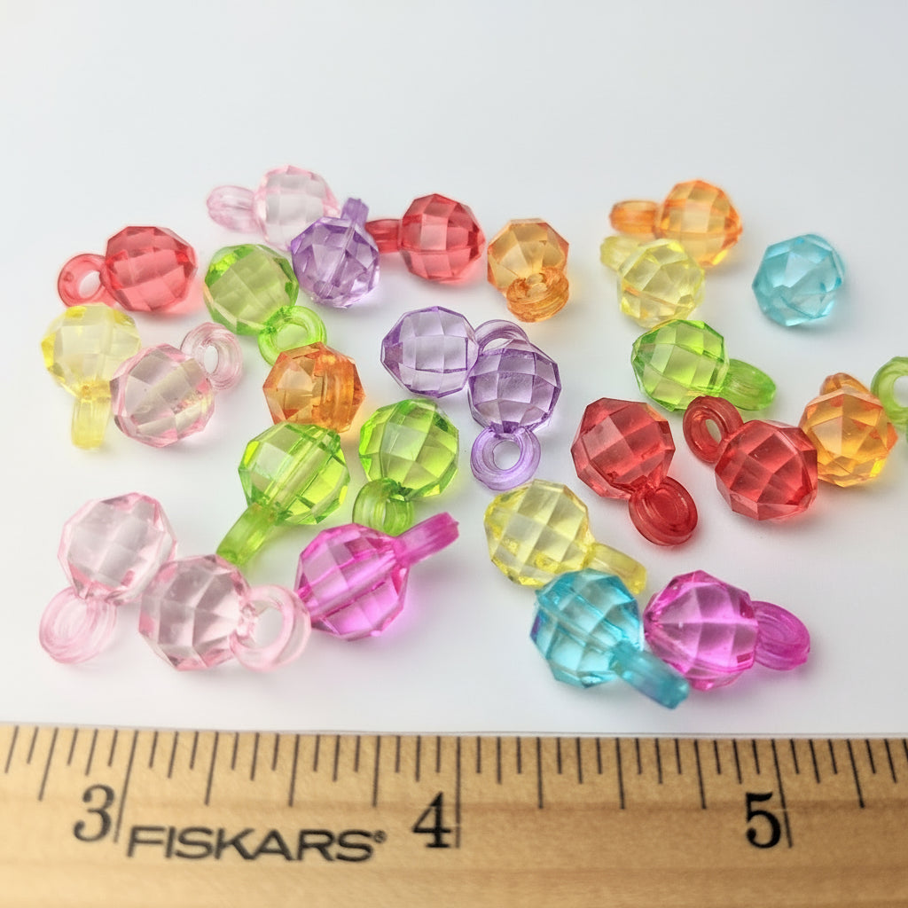Faceted Ball Charms - 100 pieces (55 grams)  -  Sugar Glider, Bird Toy Part