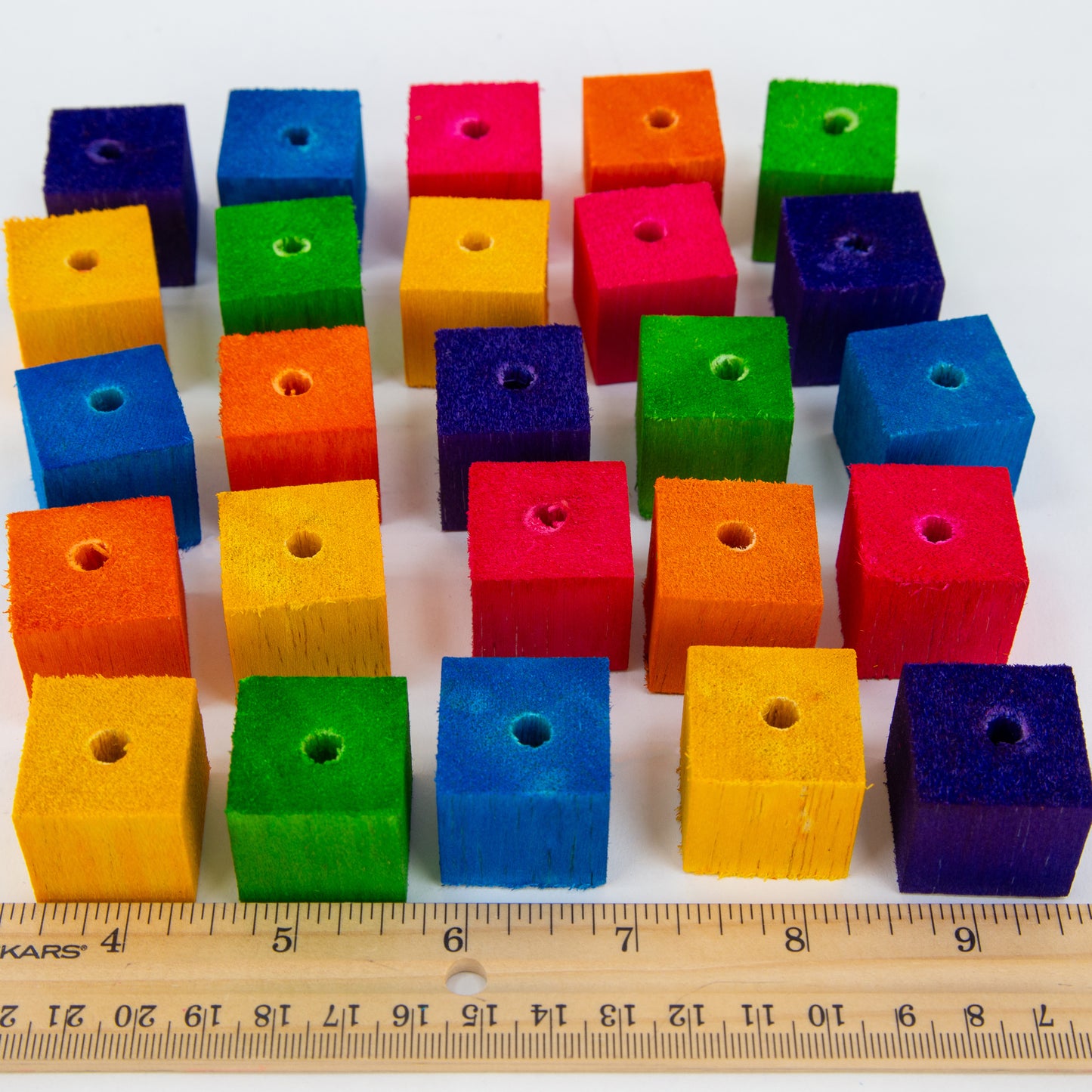 Colored 1" Balsa Cubes - Bird Toy Part