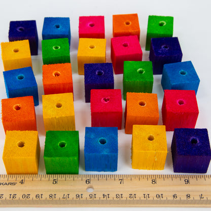 Colored 1" Balsa Cubes - Bird Toy Part