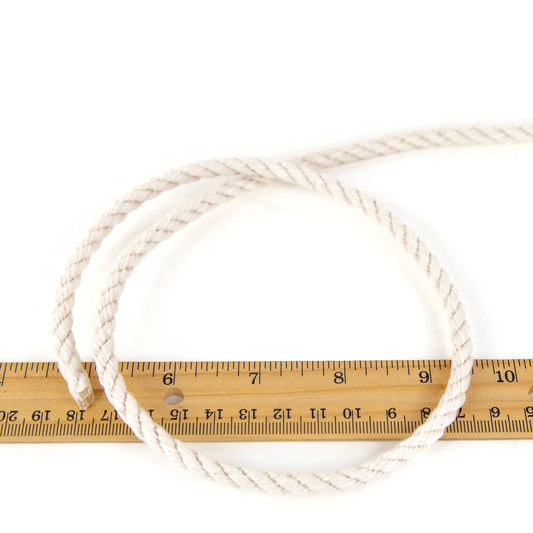 1/4" Natural Cotton Rope by the Foot - No Oil, No Chemicals, All Natural