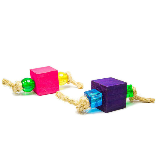 Crystal - Set of 2 Foot Toys - Bird Toys for Large Parrots