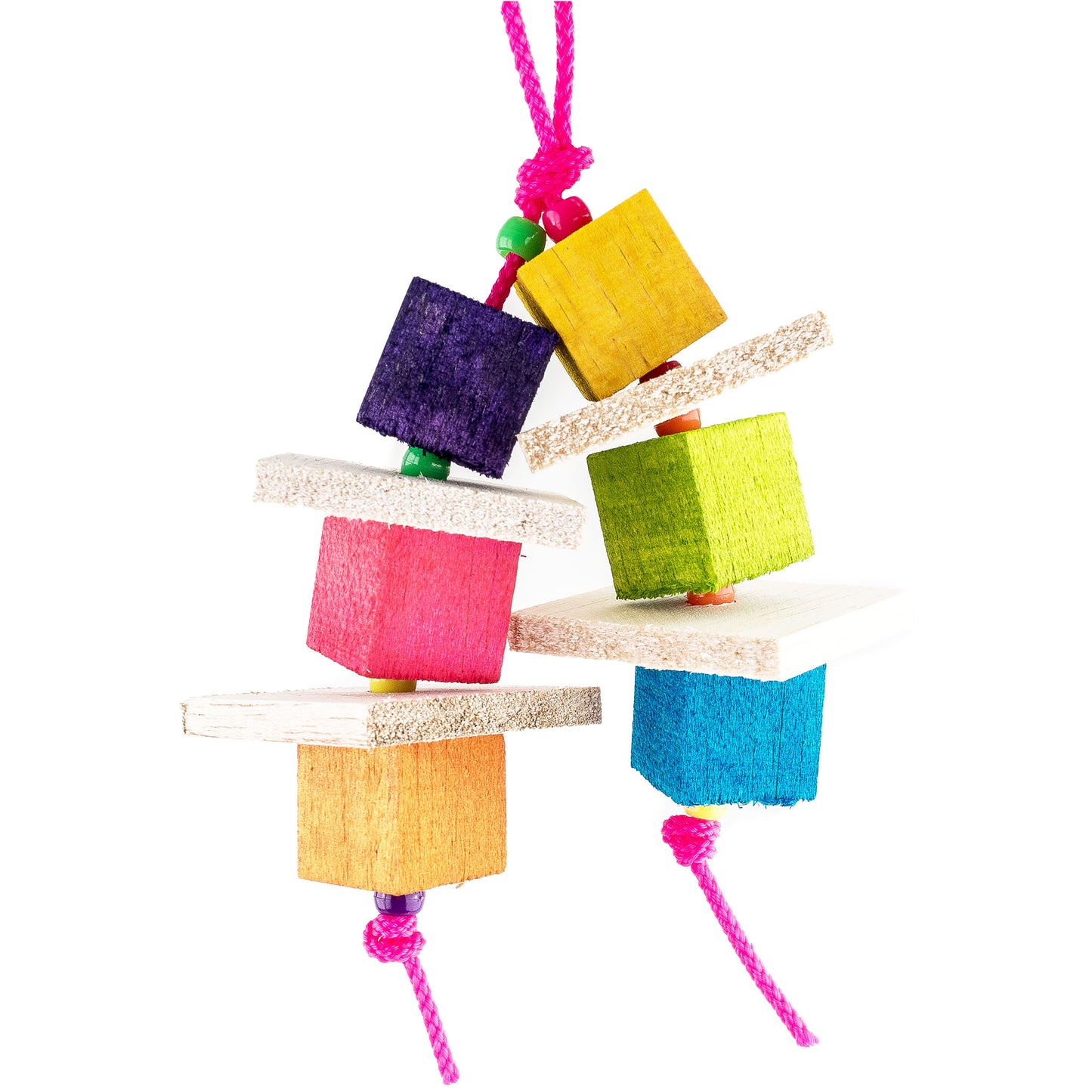Fruity Balsa bird toy on a white background.