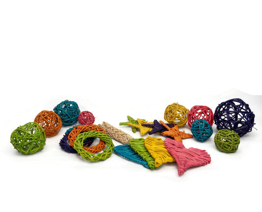 Fuzzy's Wicker Vine Chew Collection - Bunny Rabbit, Guinea Pig, Chinchilla, Pet Rat Toys