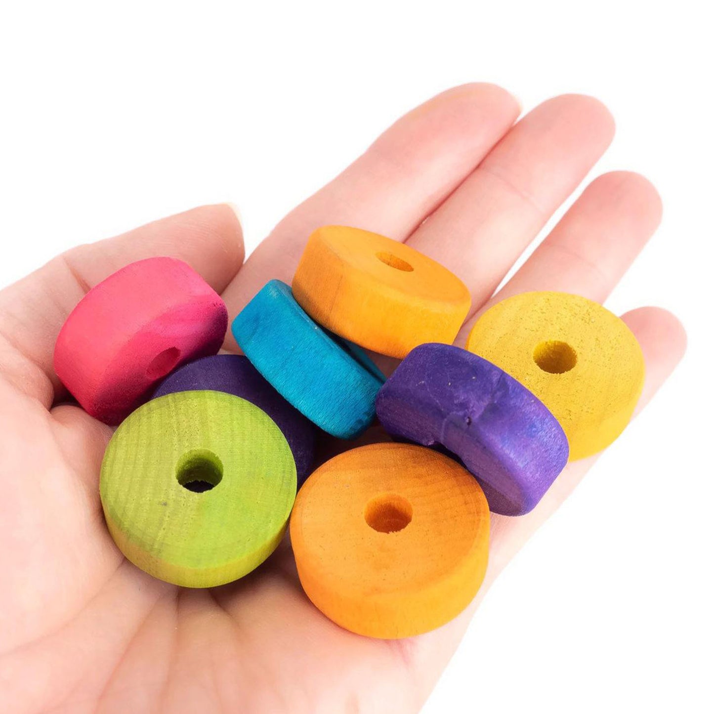Small Flat Wooden Wheels - 1" x 3/8"