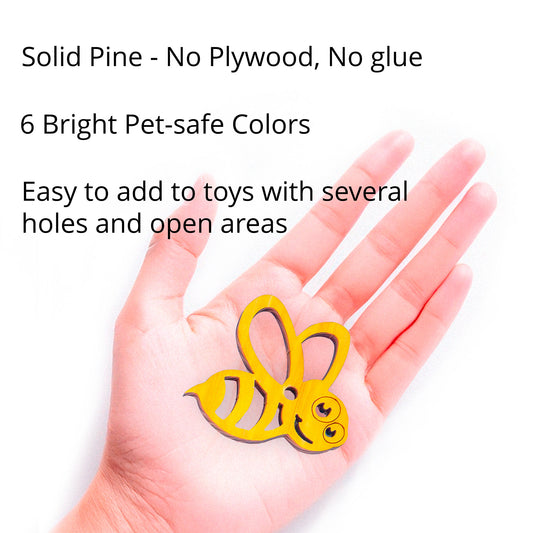 6 Pine Wood Bumble Bees - Bird Toy Parts