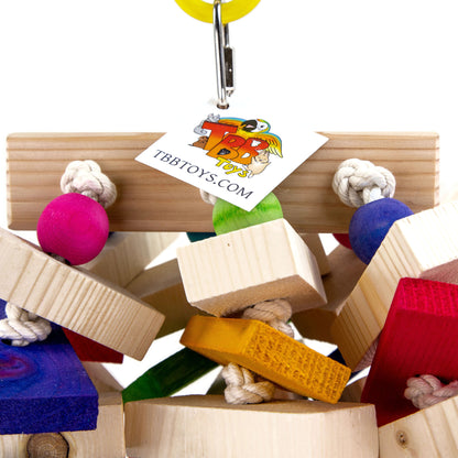 Lily’s Lucky Day – Chunky Wood and Rope Toy for Large Parrots