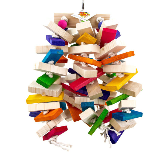 Lily’s Lucky Day – Chunky Wood and Rope Toy for Large Parrots