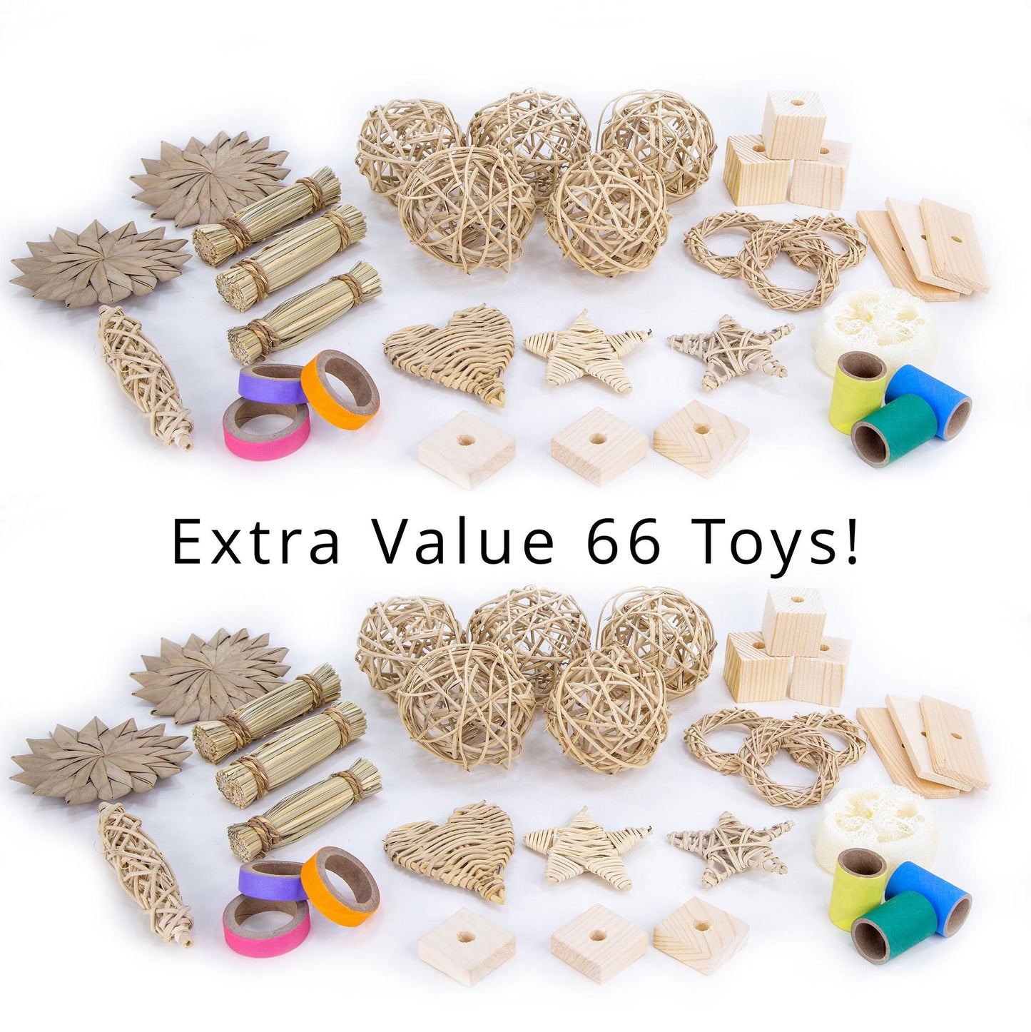 Mega Chew Toy Bundle for Rabbits, Guinea Pigs, Chinchillas - Small Pet Natural Enrichment Collection
