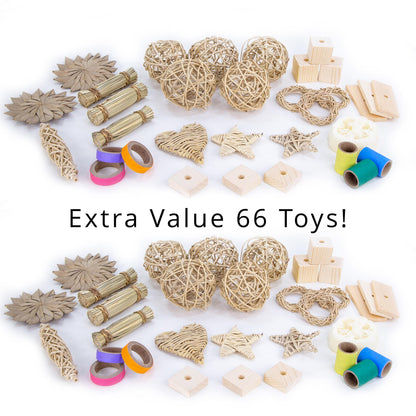 Mega Chew Toy Bundle for Rabbits, Guinea Pigs, Chinchillas - Small Pet Natural Enrichment Collection