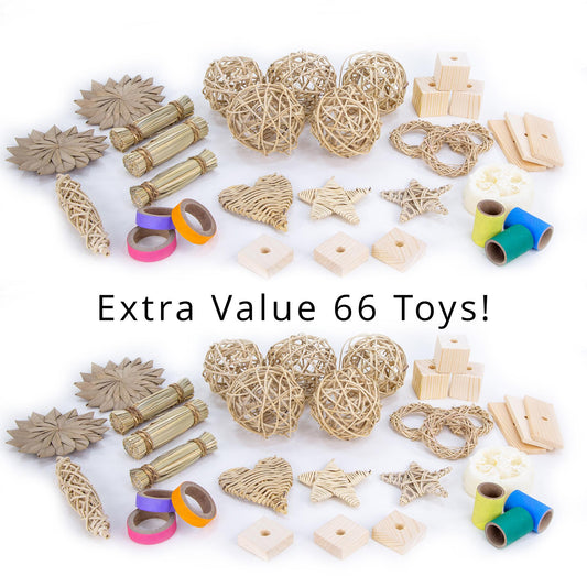 Mega Chew Toy Bundle for Rabbits, Guinea Pigs, Chinchillas - Small Pet Natural Enrichment Collection