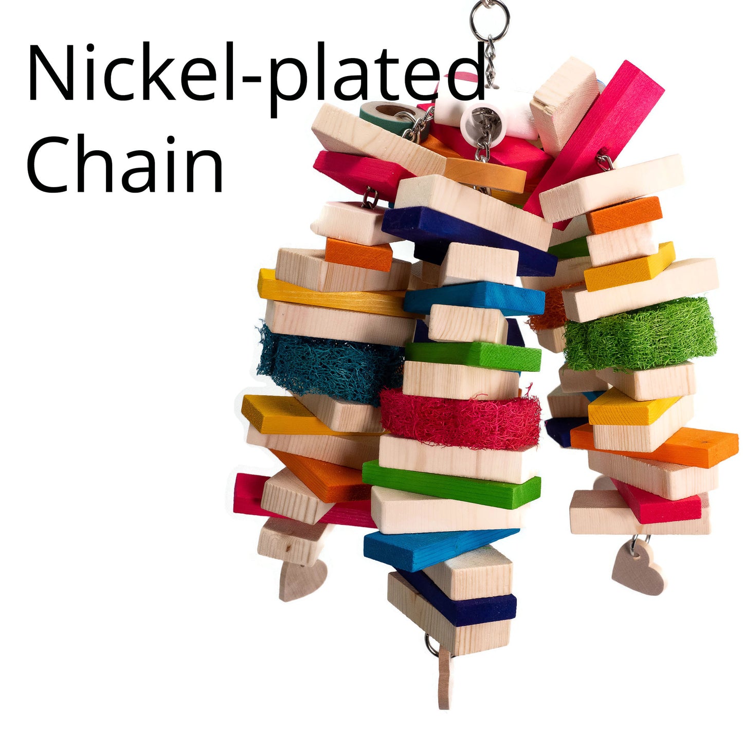 The nickel-plated chain version of the bird toy.