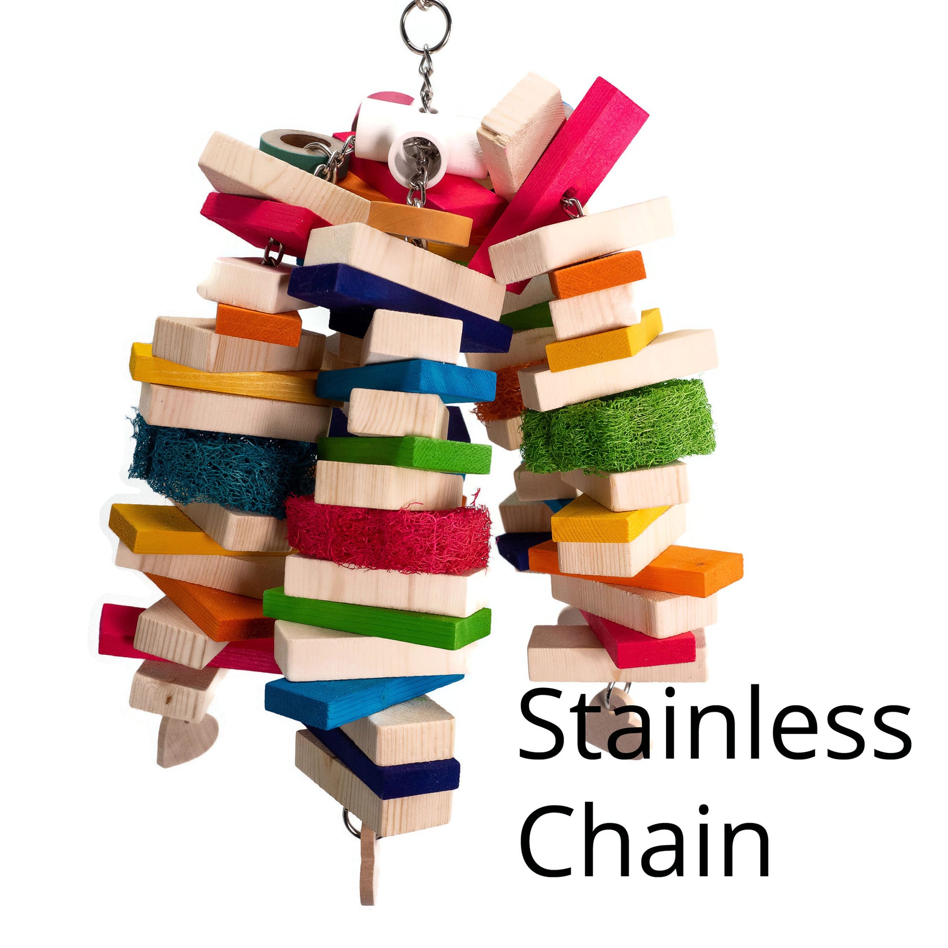 Stainless steel chain version of the bird toy.