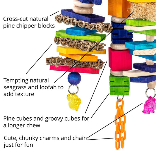 Mix It Jr - Bird Toy for Small or Medium Parrots like Caiques, Senegals, Mini Macaws