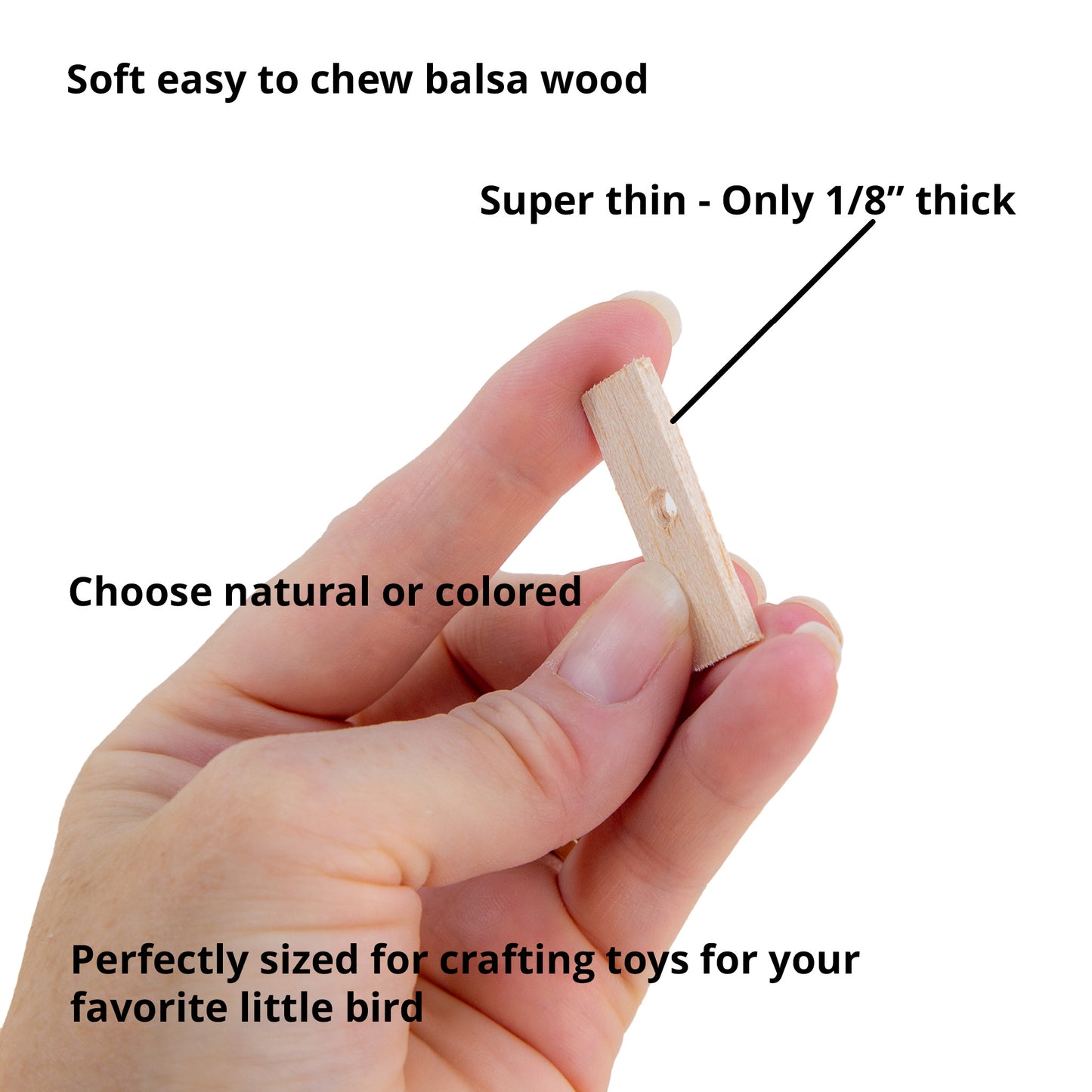 Super Thin Shorties - Balsa Wood Bird Toy Parts