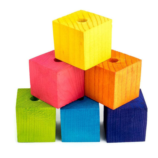 Pine Cube Blocks (1 1/2" x 1 1/2")  - Bird Toy Parts