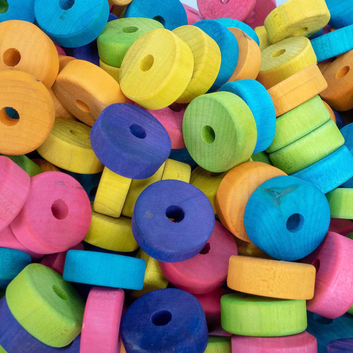 Small Flat Wooden Wheels - 1" x 3/8"