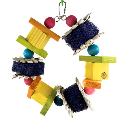Rainbow Wreath - Large Bird Toy, Also fun for Small Animals