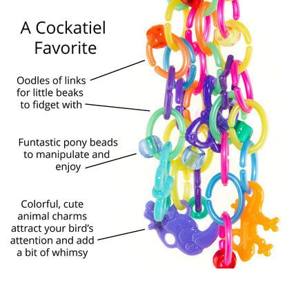 Ratalink - Small Bird Toy for Parakeet, Budgie, Cockatiel, Parrotlet, Linnie