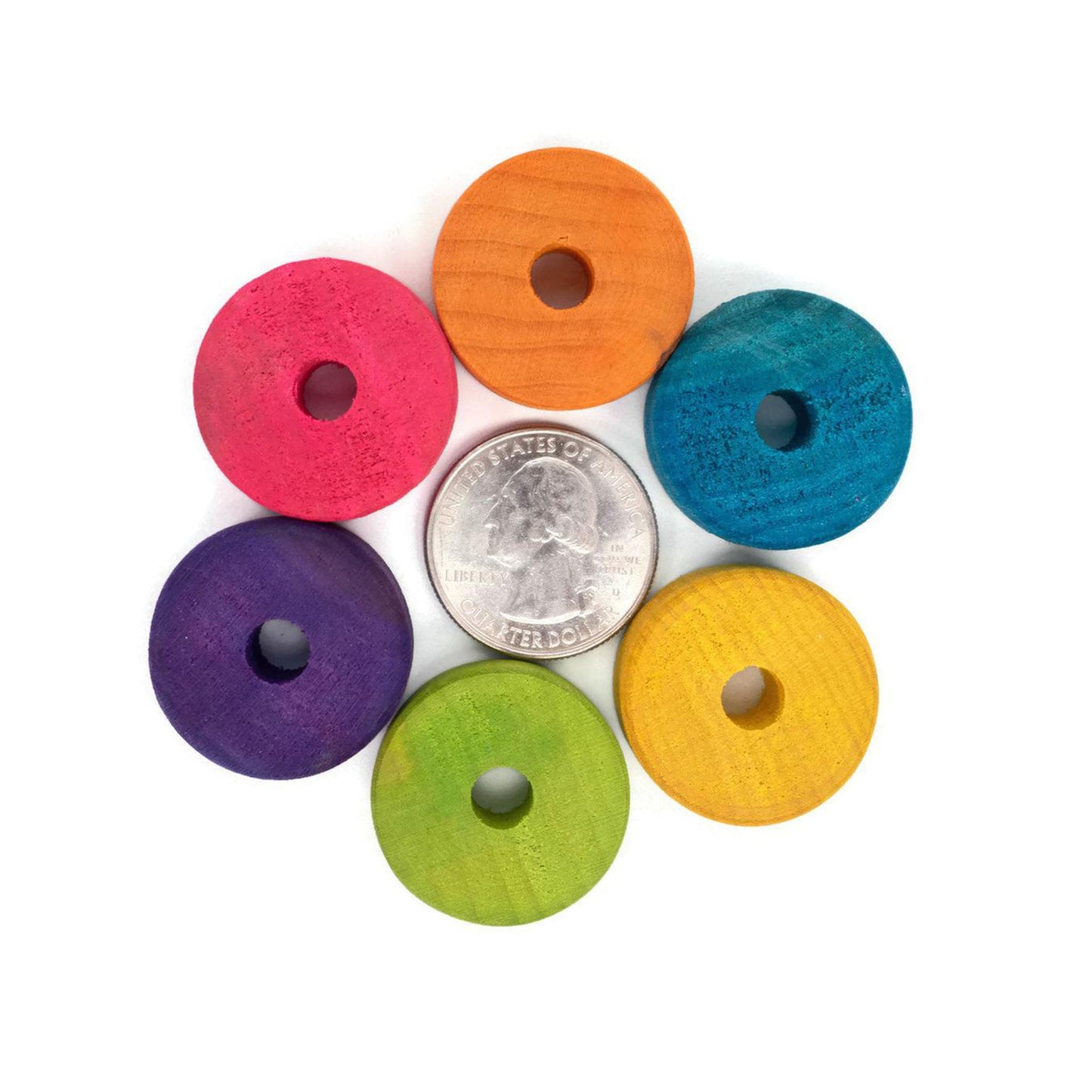 Small Flat Wooden Wheels - 1" x 3/8"