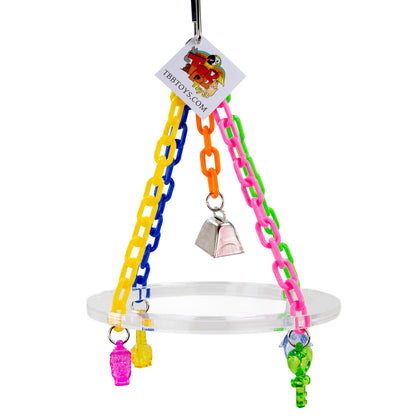 Colorful Swing Toy for Small Birds – With Bell & Charms, Treetop Chandelier Jr