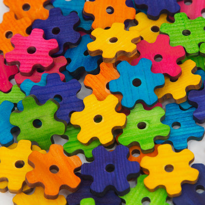 Gears - Pine Wood – Colorful Toy Parts for Birds & Small Pets