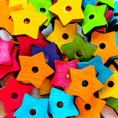 Small Pine Wood Star 1" - Bird Toy Parts
