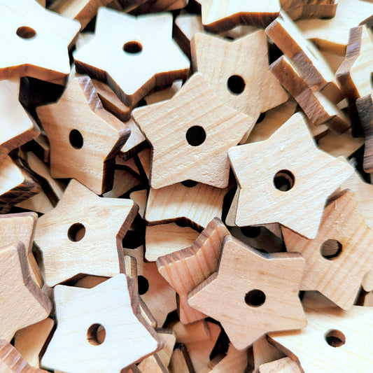 Small Pine Wood Star 1" - Bird Toy Parts