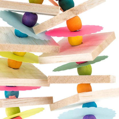 Think Spring – Small Bird Toy with Balsa, Beads and Paper