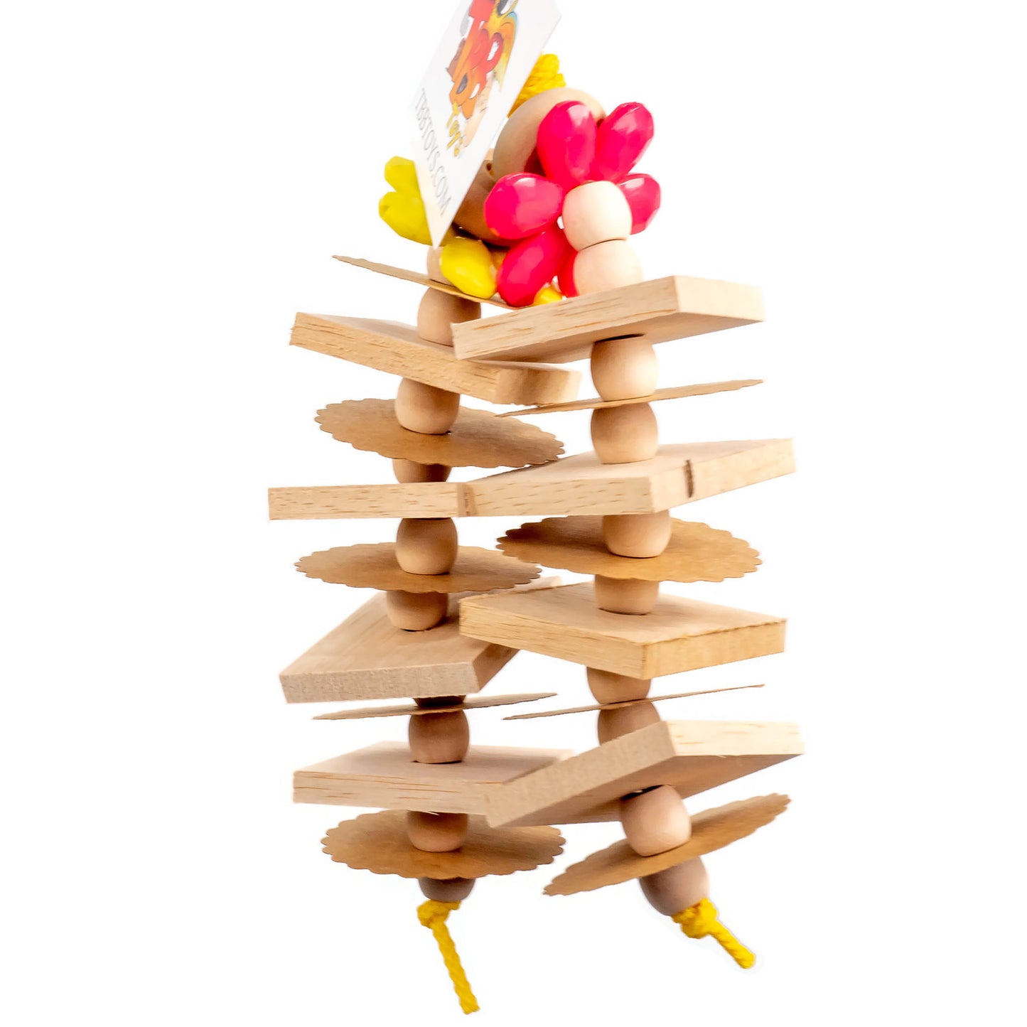 Think Spring – Small Bird Toy with Balsa, Beads and Paper
