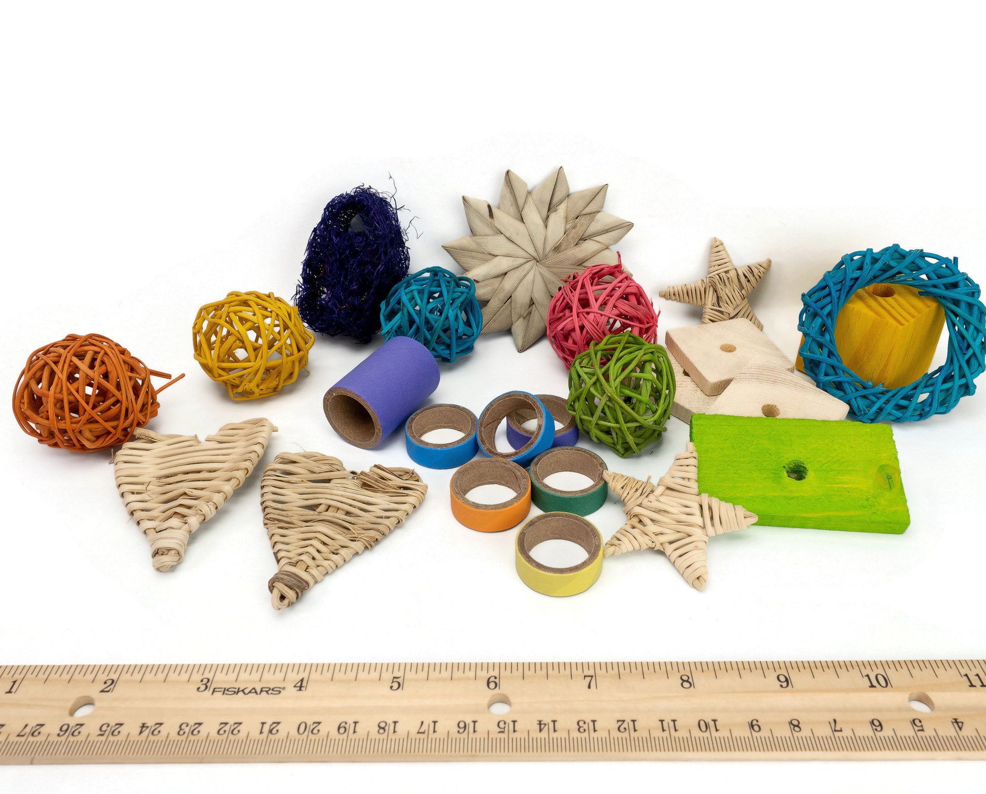 Tiny Treasures II - Basket of Small Animal Chew Toys, Loved by Hamsters, Mouse, Gerbils, Rats and Guinea Pigs, Great Gift Basket