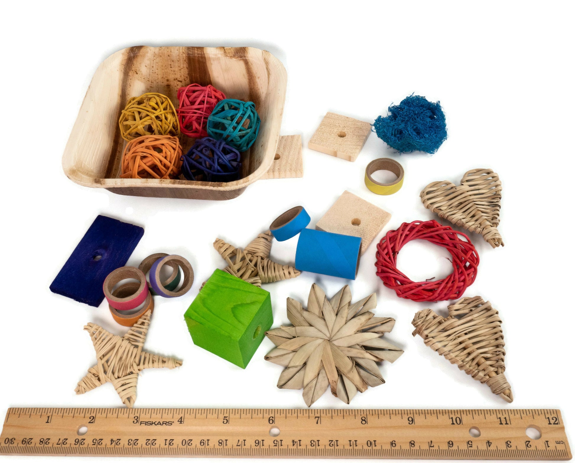 Tiny Treasures II - Basket of Small Animal Chew Toys, Loved by Hamsters, Mouse, Gerbils, Rats and Guinea Pigs, Great Gift Basket