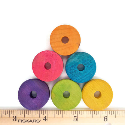 Small Flat Wooden Wheels - 1" x 3/8"