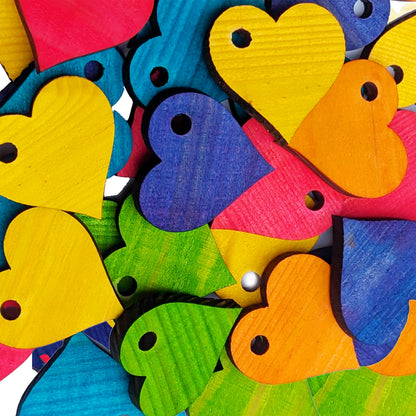 Whimsical Pine Wood Heart - Bird Toy Parts