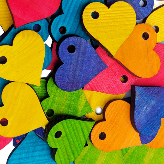 Whimsical Pine Wood Heart - Bird Toy Parts