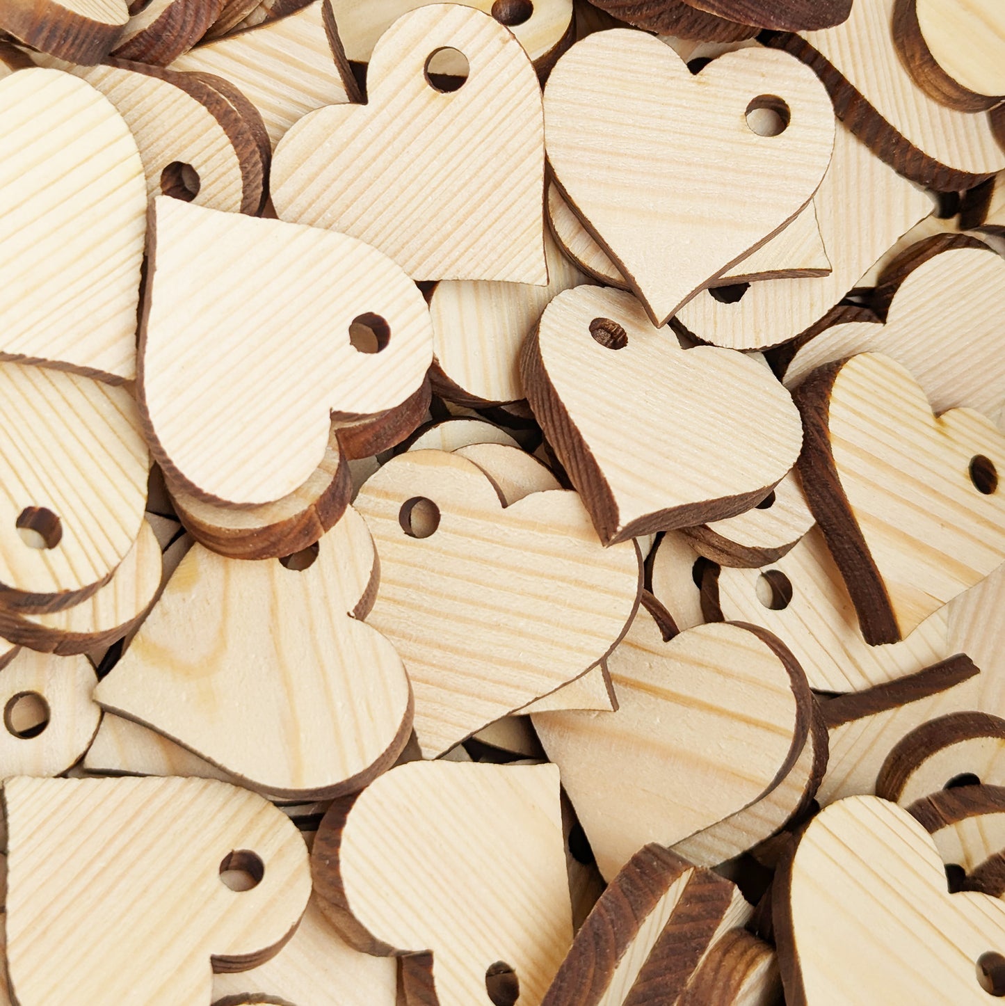 Whimsical Pine Wood Heart - Bird Toy Parts