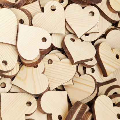 Whimsical Pine Wood Heart - Bird Toy Parts