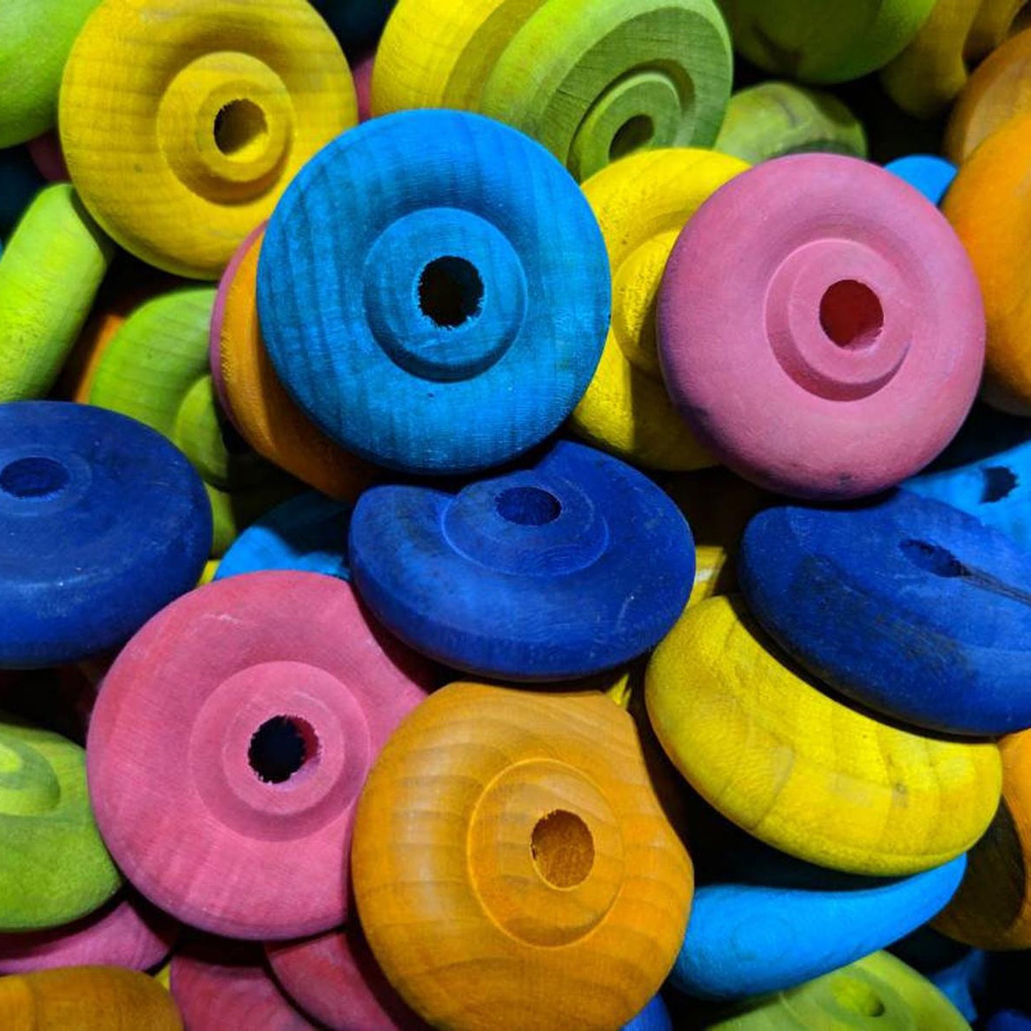 Fancy Wheel - 1 1/2" x 1/2" Birch Wood  - Bird Toy Part