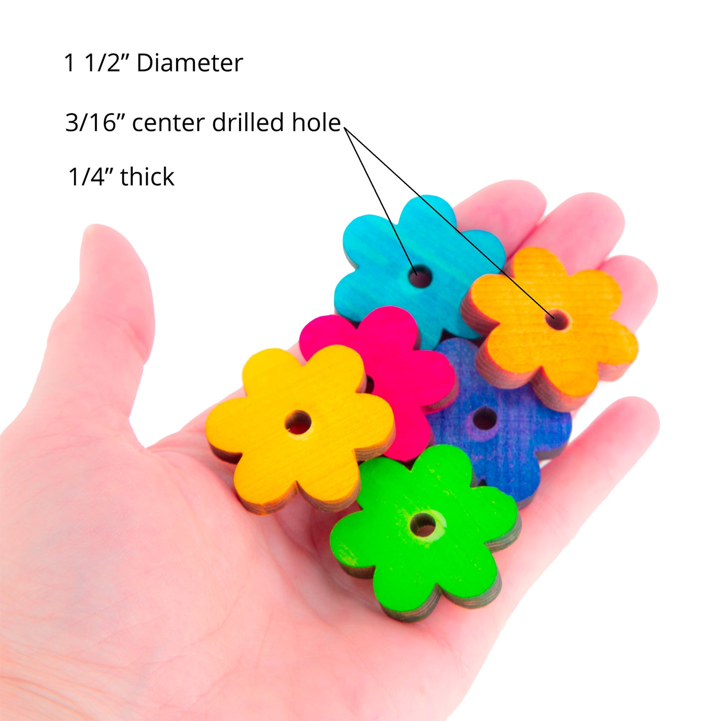 Colorful Daisy Flowers and Leaves - Bird Toy Parts